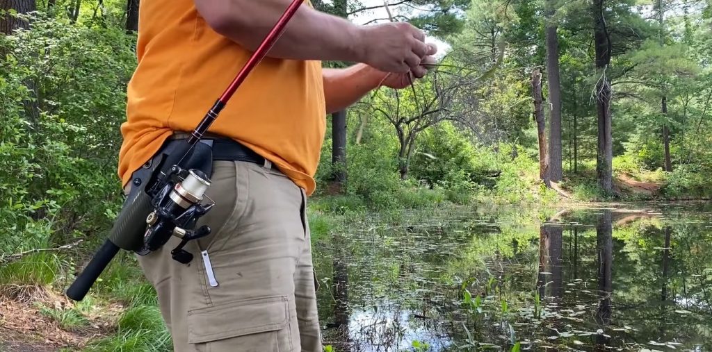 Fishing Rod Holster on the man